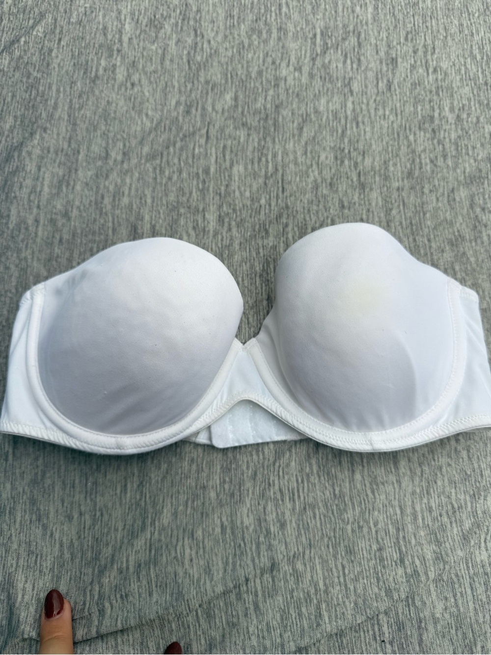 aerie White Strapless Molded Cup Bandeau Bra